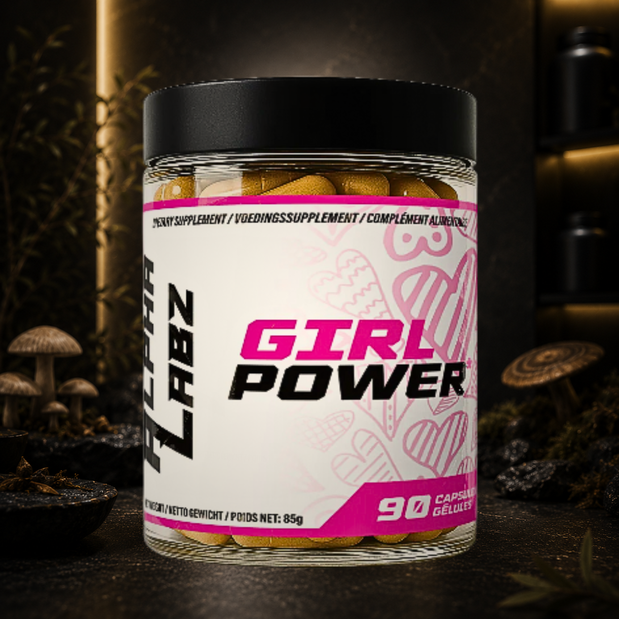 GIRL POWER Alpha Labz est une formule nutraceutique premium à base de Shatavari, Reishi, Rhodiola et Poivre des moines pour soutenir l'équilibre hormonal, le confort du cycle menstruel, la vitalité et le bien-être féminin, de la vie active jusqu'à la ménopause.