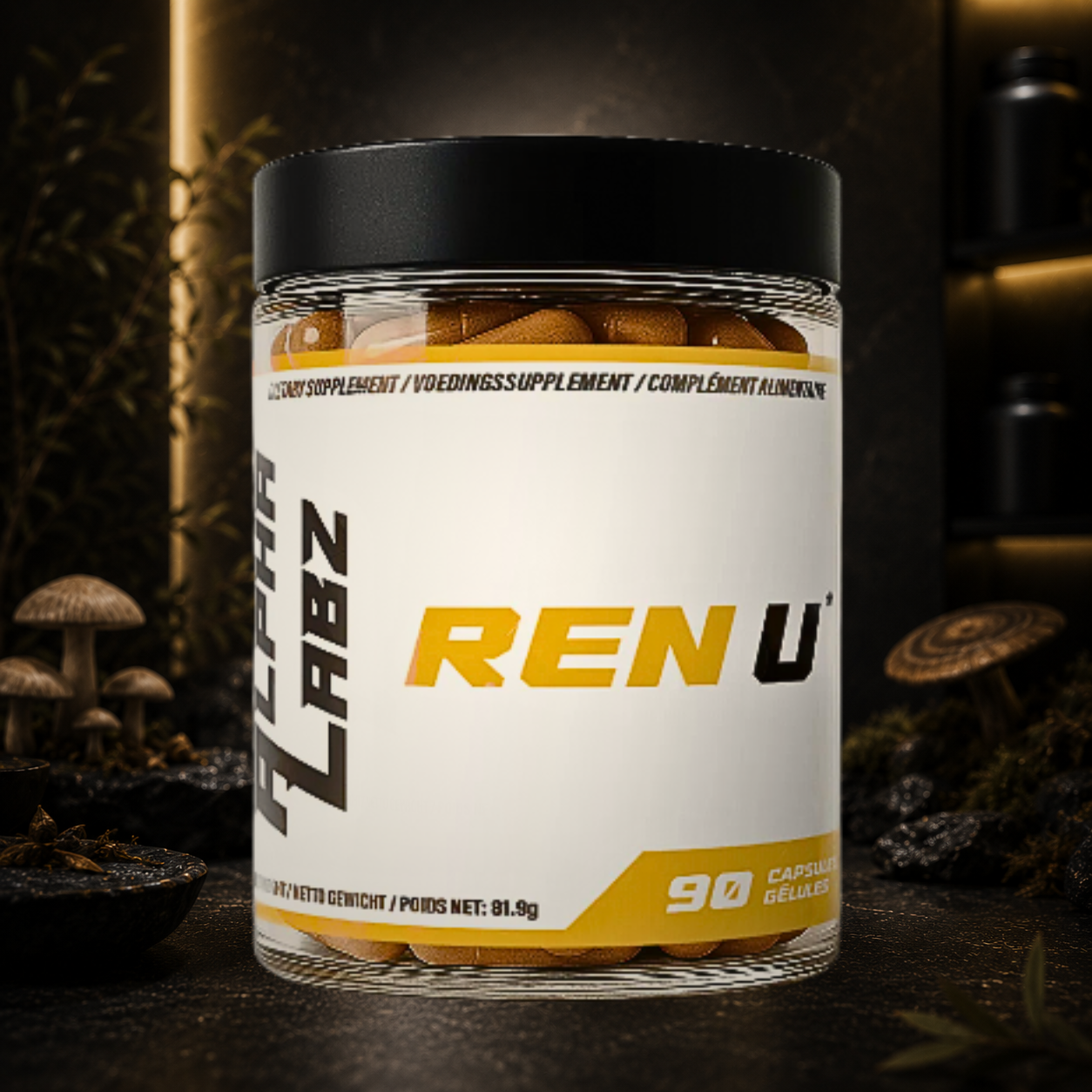 REN U Alpha Labz associe aubier de tilleul, pissenlit, ortie, cordyceps et astragale pour soutenir la fonction rénale, favoriser l'élimination des toxines et protéger durablement les reins.