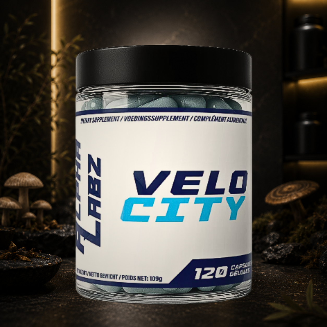 VELOCITY Alpha Labz associe phycocyanine, adaptogènes et superaliments pour soutenir l'endurance, la récupération, le focus et la résistance à la fatigue lors des efforts prolongés.