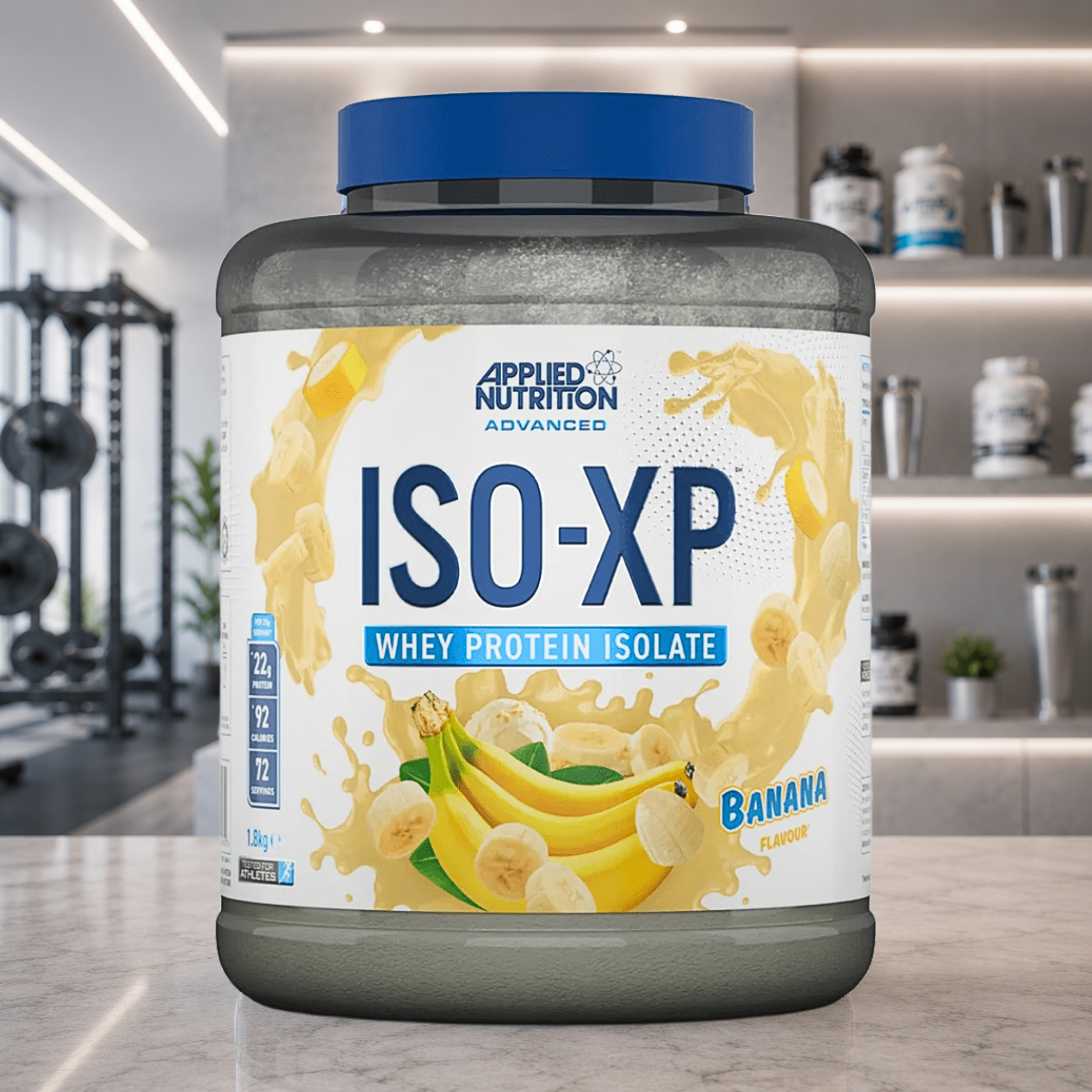 ISO-XP Applied Nutrition apporte jusqu'à 95 % de protéines issues d'un isolat de lactosérum de vaches européennes nourries à l'herbe, avec arômes naturels, très faible teneur en lactose et excellente digestibilité.
