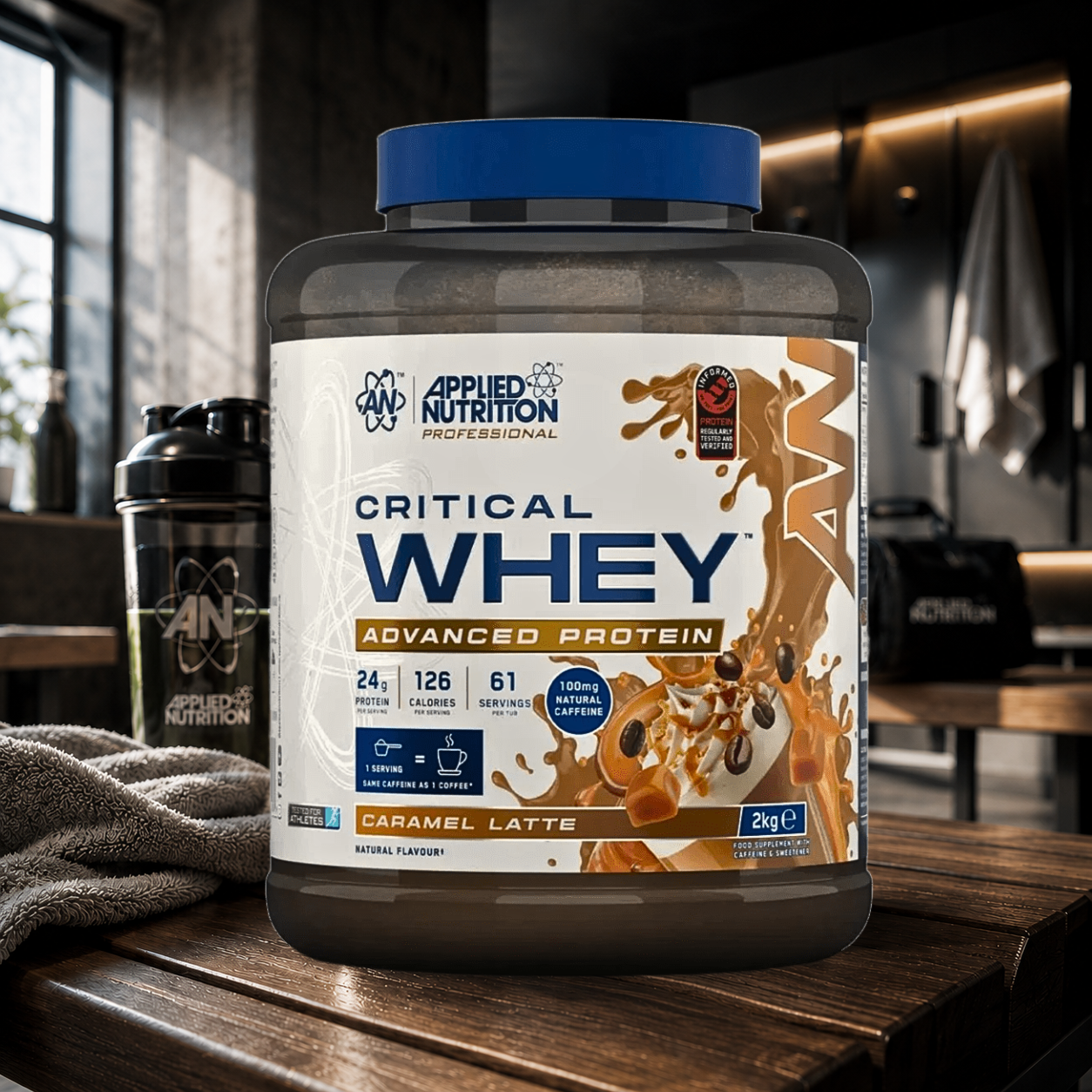 Critical Whey Applied Nutrition associe concentré, isolat, hydrolysat de whey et protéines de lait de vaches européennes nourries à l’herbe pour favoriser récupération et développement musculaire.
