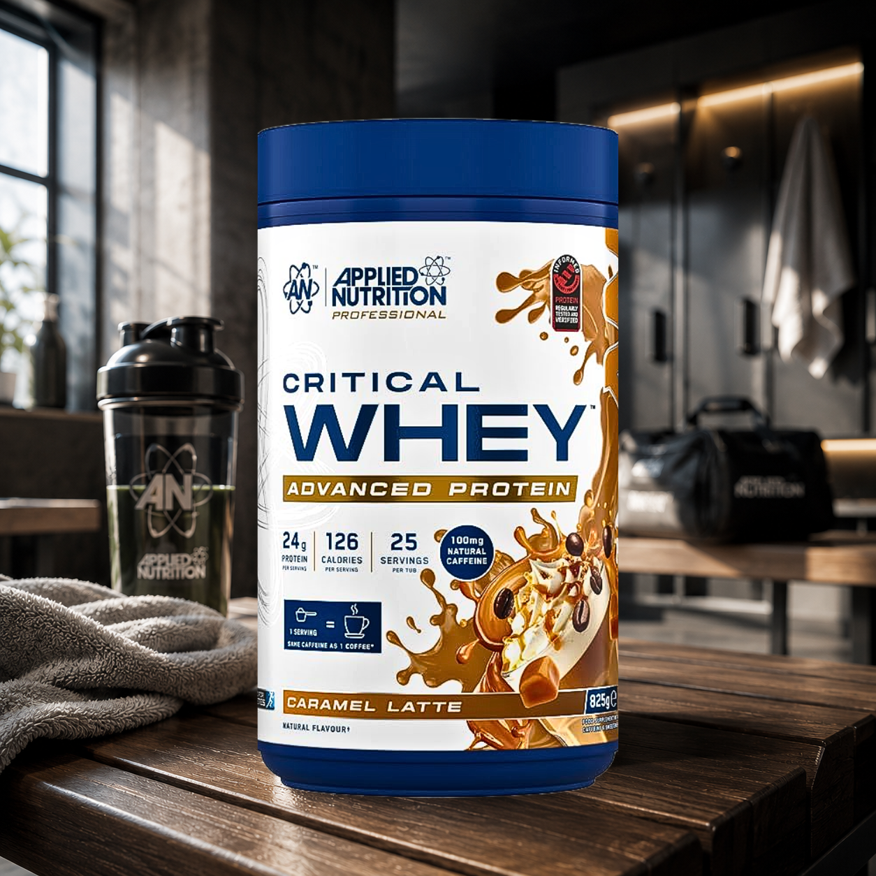 Whey protéine multi-sources avec 24 g de protéines par dose. Soutient récupération, développement musculaire et apports protéiques quotidiens.
