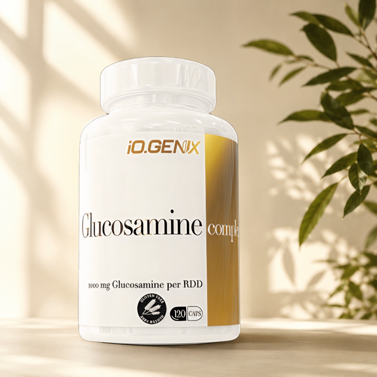 Glucosamine Complex IO.GENIX associe glucosamine, chondroïtine, MSM et bromélaïne pour accompagner le confort articulaire, la mobilité et le soutien du cartilage chez les sportifs et les personnes actives.