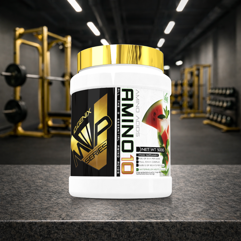 EAA avec BCAA et vitamine B6 pour sportifs. Soutient récupération, synthèse protéique et maintien musculaire autour de l’entraînement.