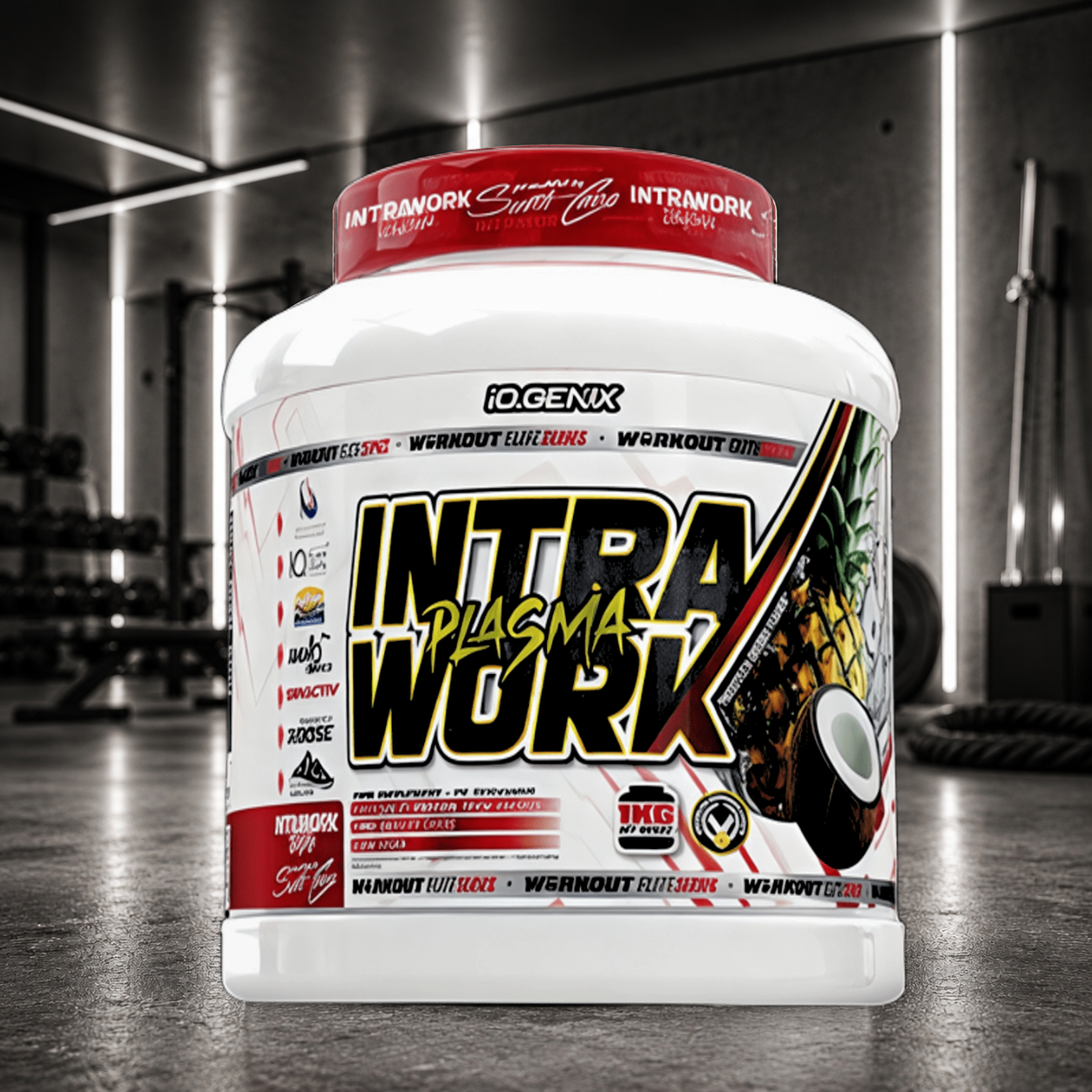 Intra Work Plasma IO.GENIX associe Cluster Dextrin®, Glutamine Kyowa®, Créatine, Citrulline, Senactiv® et DigeZyme® pour soutenir l'énergie, l'hydratation, les performances et la récupération pendant l'entraînement.
