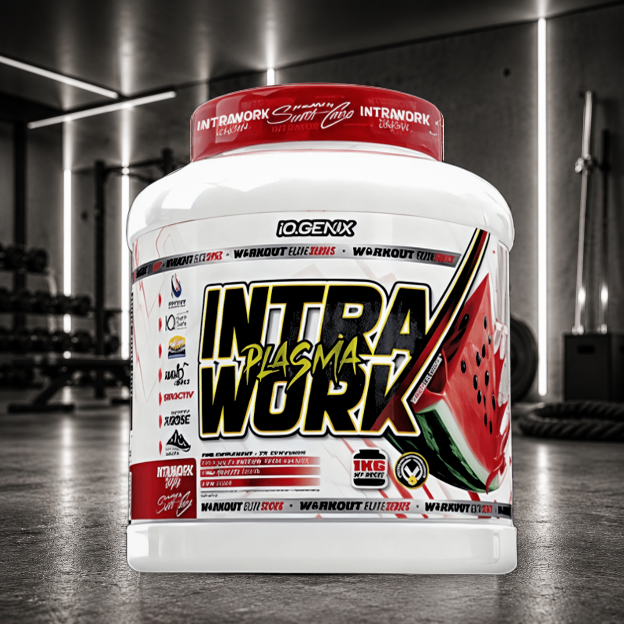 Intra Work Plasma IO.GENIX associe Cluster Dextrin®, Glutamine Kyowa®, Créatine, Citrulline, Senactiv® et DigeZyme® pour soutenir l'énergie, l'hydratation, les performances et la récupération pendant l'entraînement.
