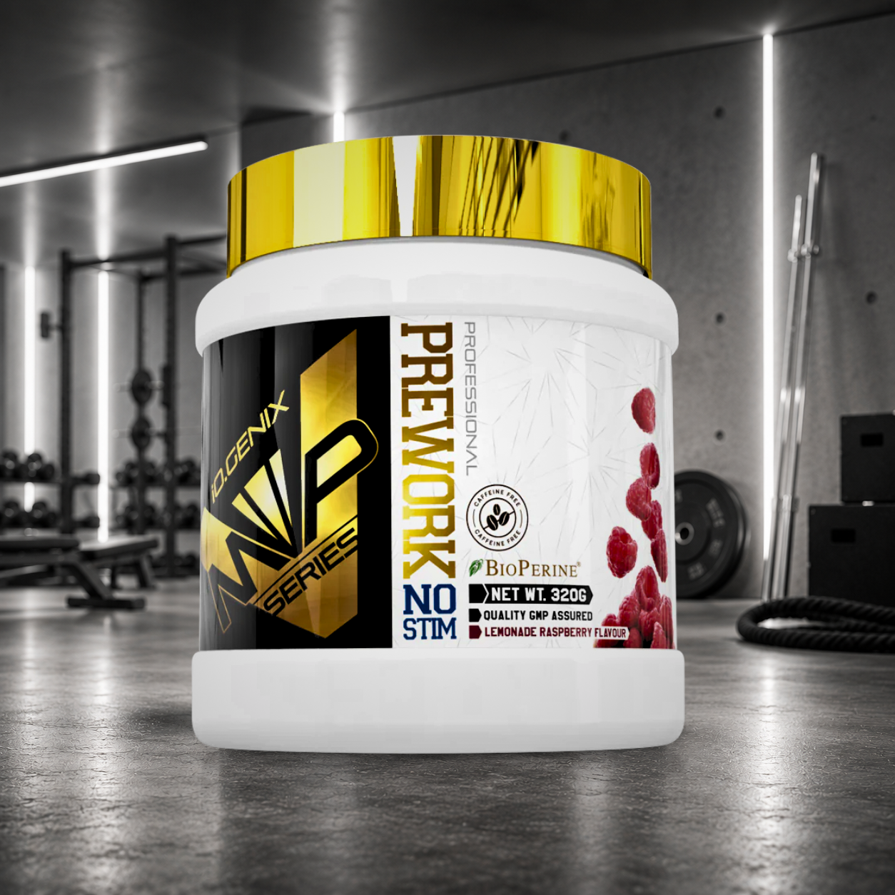 Prework NO Stim IO.GENIX associe bêta-alanine, créatine, arginine AKG, citrulline et taurine pour améliorer les performances, la congestion musculaire et l'endurance, sans caféine ni stimulant.
