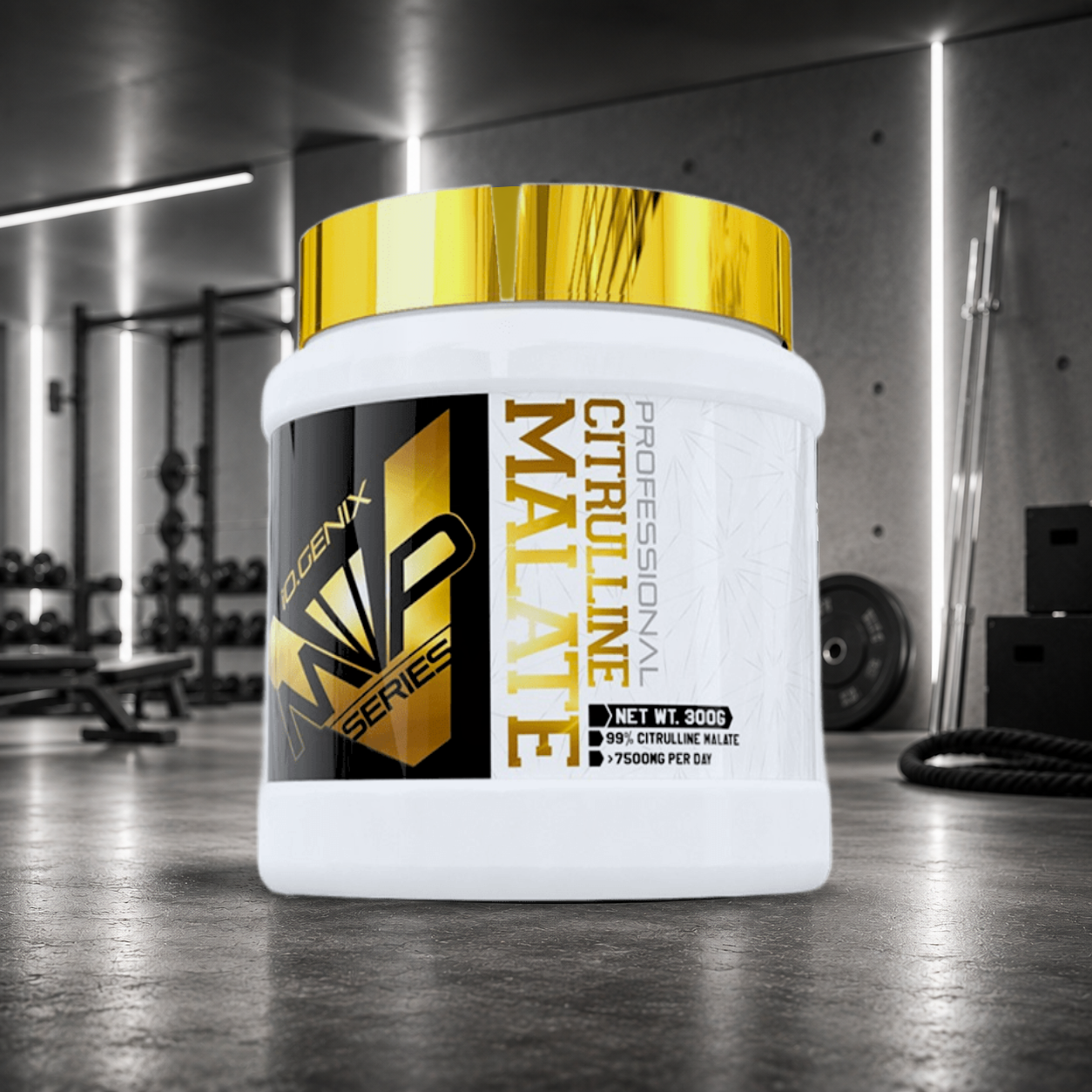 Citrulline Malate IO.GENIX favorise la production de monoxyde d'azote (NO), améliore la congestion musculaire, l'endurance, la circulation sanguine et les performances en musculation, CrossFit, Hyrox et sports d'endurance.
