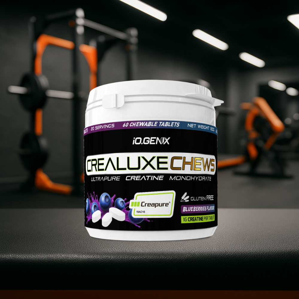 Créatine Creapure® en comprimés à mâcher 1 g. Améliore performance, force et praticité avec une prise simple et quotidienne.