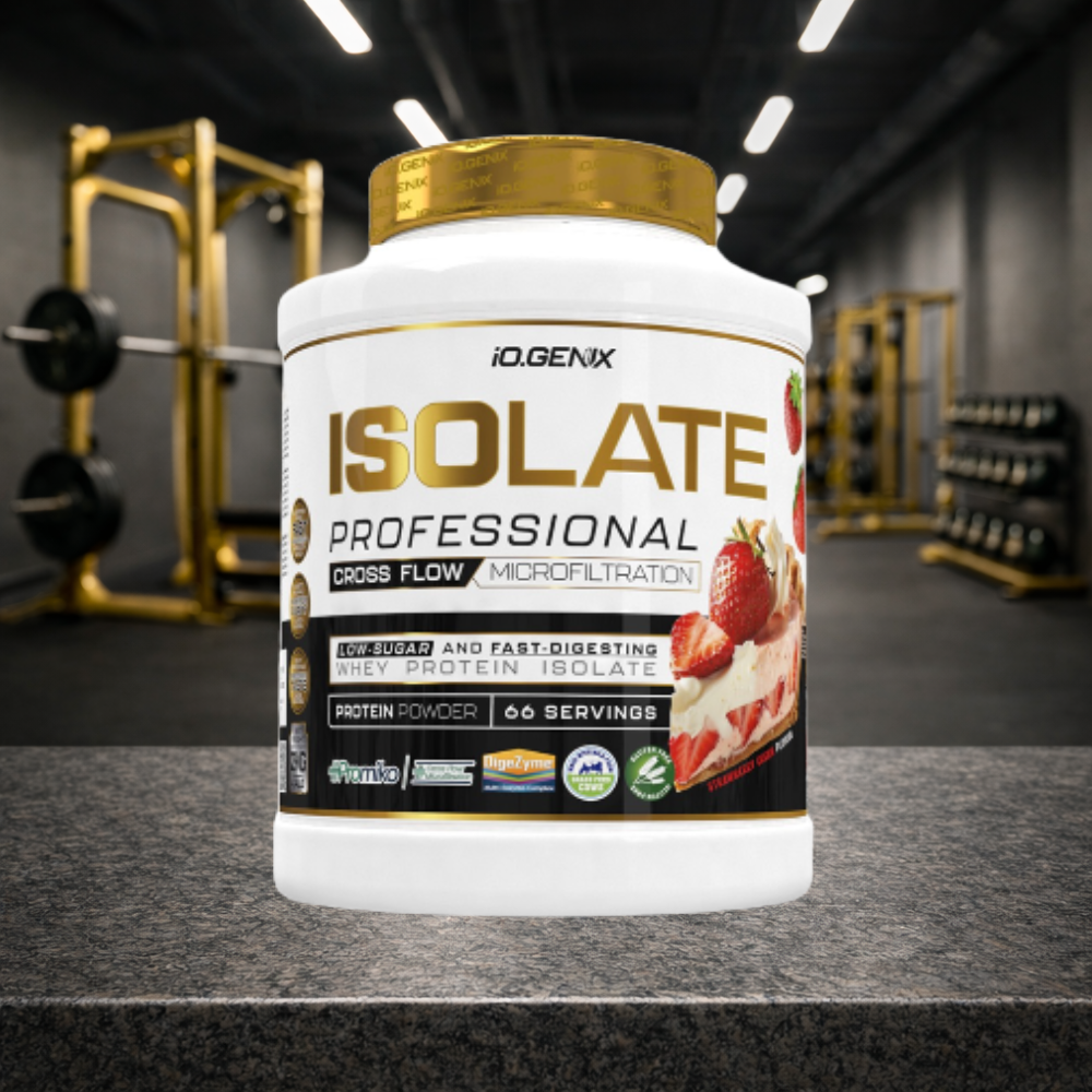 Professional Isolate IO.GENIX est un isolat de whey CFM premium issu de la matière première ISOLAC®. Riche en protéines (jusqu’à 91 %), faible en sucres et graisses, il offre une digestion rapide et un apport optimal en BCAA pour soutenir récupération, performance et développement musculaire.