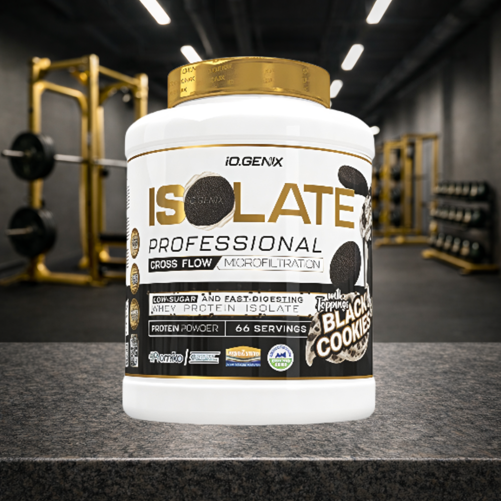 Professional Isolate IO.GENIX est un isolat de whey CFM premium issu de la matière première ISOLAC®. Riche en protéines (jusqu’à 91 %), faible en sucres et graisses, il offre une digestion rapide et un apport optimal en BCAA pour soutenir récupération, performance et développement musculaire.