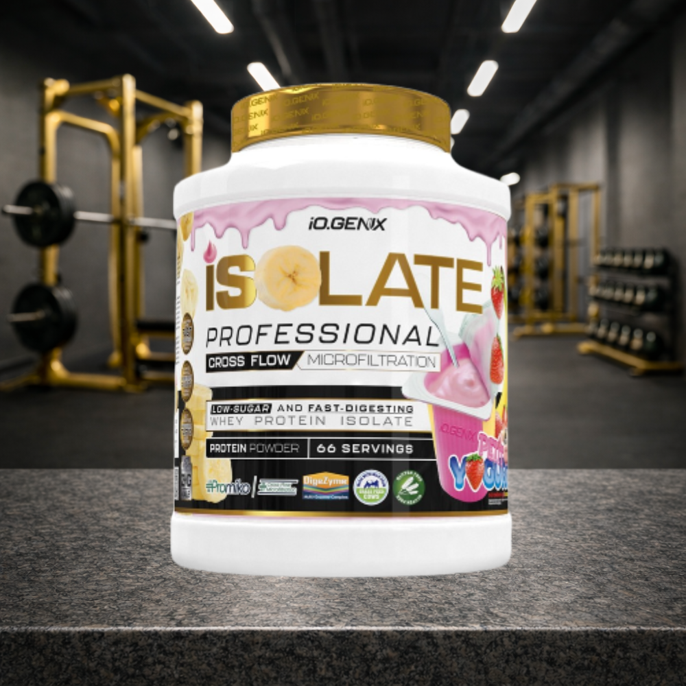 Professional Isolate IO.GENIX est un isolat de whey CFM premium issu de la matière première ISOLAC®. Riche en protéines (jusqu’à 91 %), faible en sucres et graisses, il offre une digestion rapide et un apport optimal en BCAA pour soutenir récupération, performance et développement musculaire.