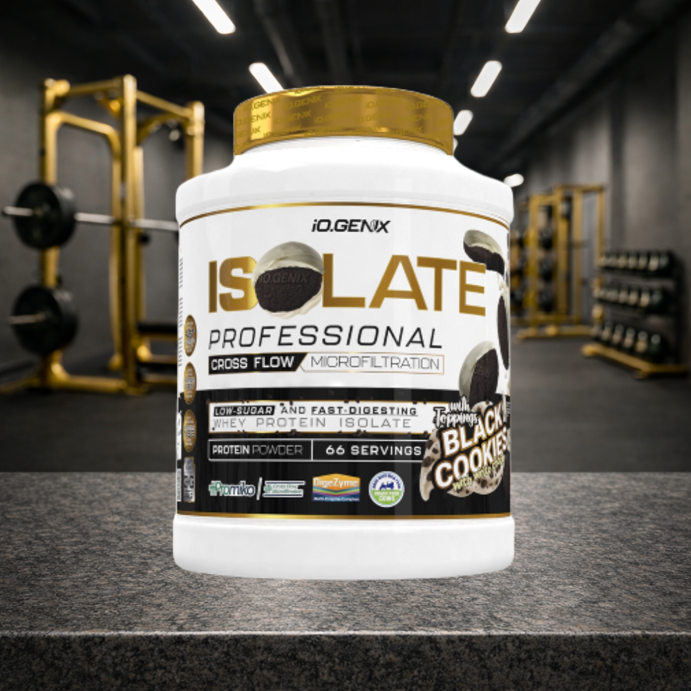 Professional Isolate IO.GENIX est un isolat de whey CFM premium issu de la matière première ISOLAC®. Riche en protéines (jusqu’à 91 %), faible en sucres et graisses, il offre une digestion rapide et un apport optimal en BCAA pour soutenir récupération, performance et développement musculaire.