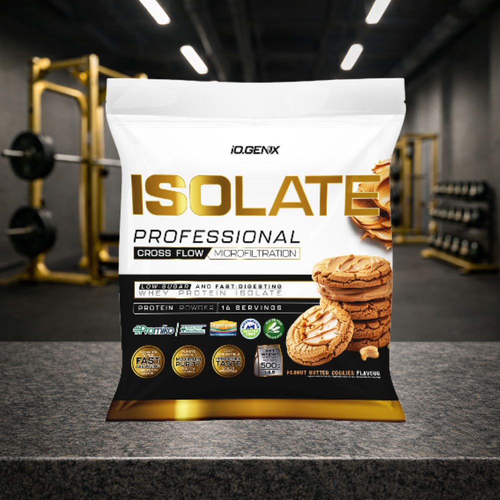 Professional Isolate IO.GENIX est un isolat de whey CFM premium issu de la matière première ISOLAC®. Riche en protéines (jusqu’à 91 %), faible en sucres et graisses, il offre une digestion rapide et un apport optimal en BCAA pour soutenir récupération, performance et développement musculaire.