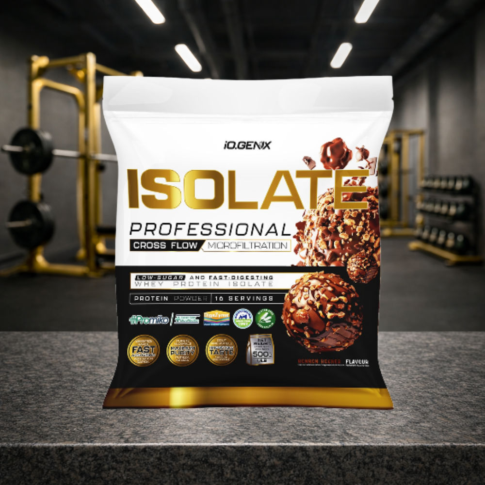 Professional Isolate IO.GENIX est un isolat de whey CFM premium issu de la matière première ISOLAC®. Riche en protéines (jusqu’à 91 %), faible en sucres et graisses, il offre une digestion rapide et un apport optimal en BCAA pour soutenir récupération, performance et développement musculaire.