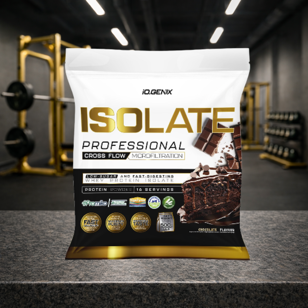 Professional Isolate IO.GENIX est un isolat de whey CFM premium issu de la matière première ISOLAC®. Riche en protéines (jusqu’à 91 %), faible en sucres et graisses, il offre une digestion rapide et un apport optimal en BCAA pour soutenir récupération, performance et développement musculaire.