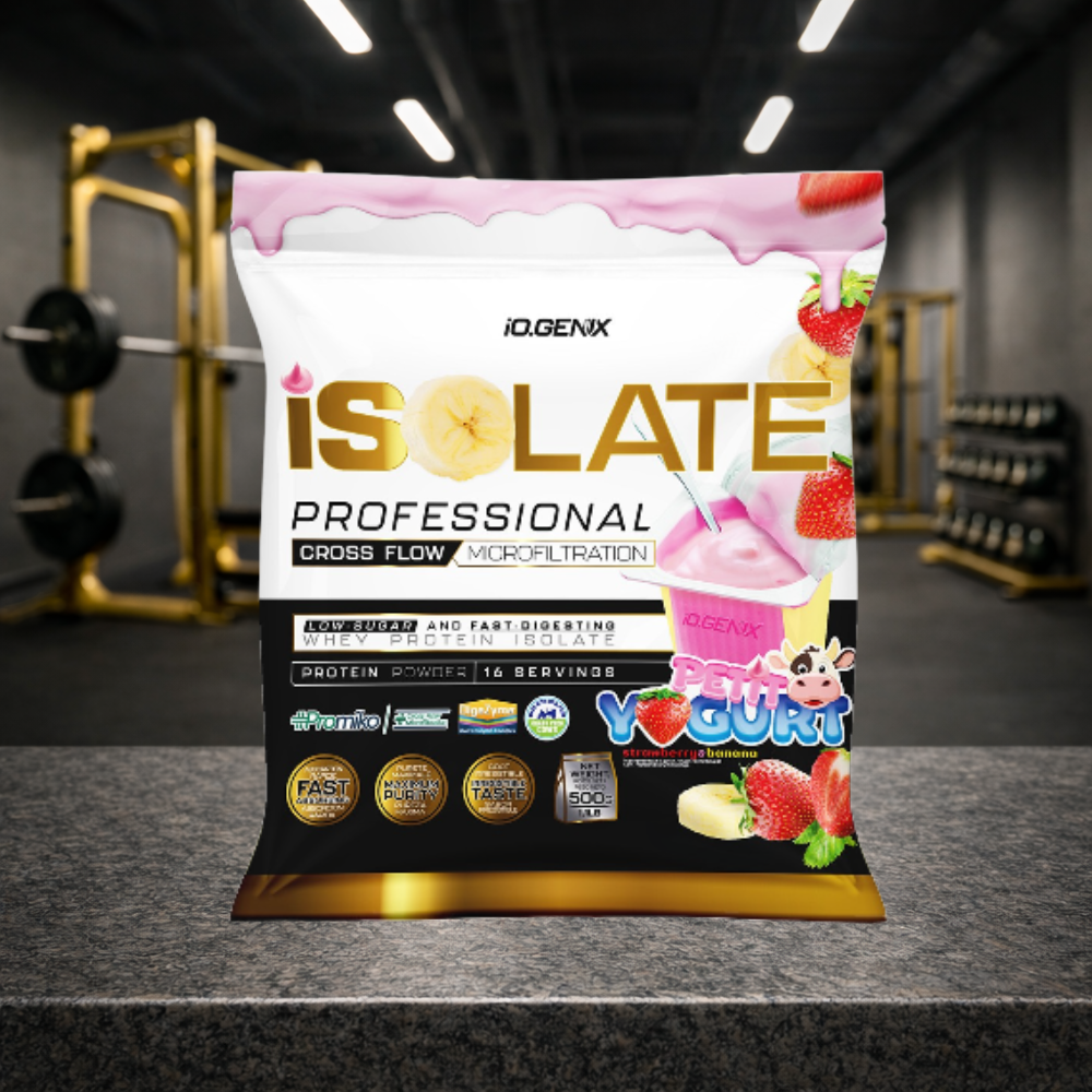 Professional Isolate IO.GENIX est un isolat de whey CFM premium issu de la matière première ISOLAC®. Riche en protéines (jusqu’à 91 %), faible en sucres et graisses, il offre une digestion rapide et un apport optimal en BCAA pour soutenir récupération, performance et développement musculaire.