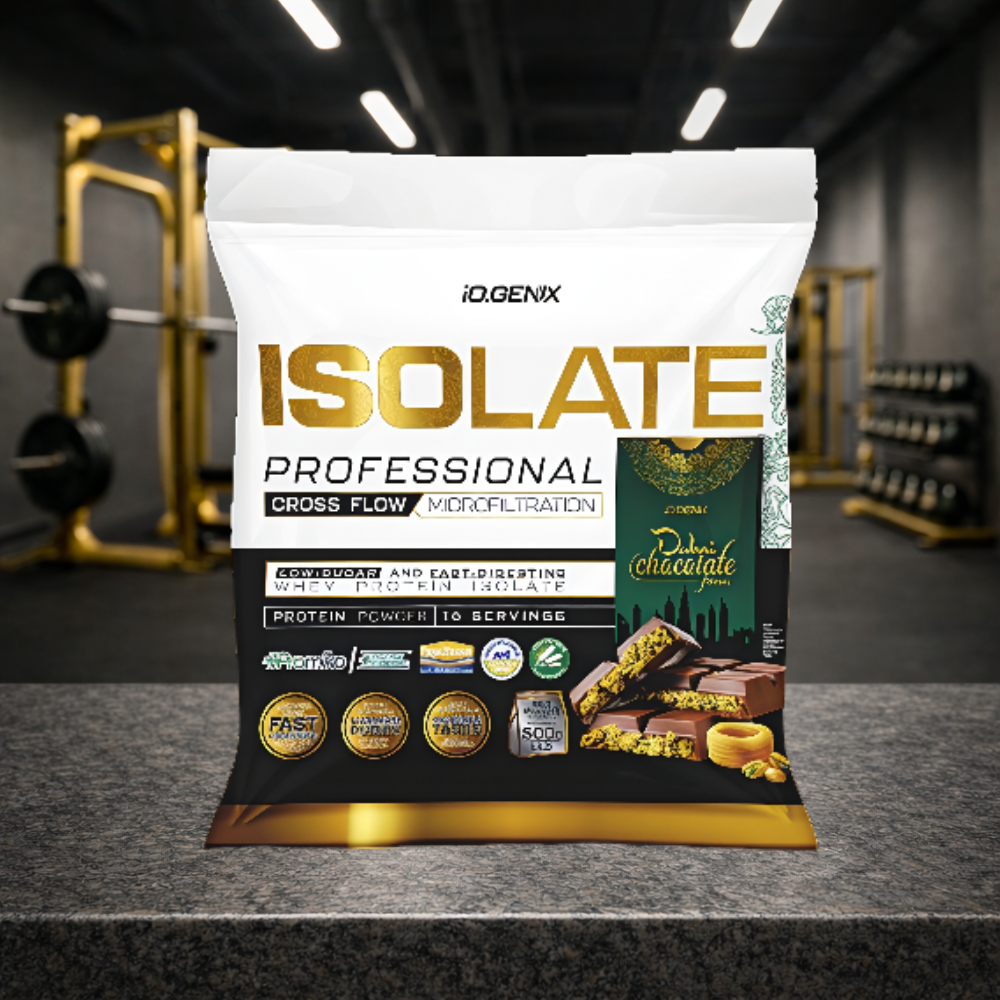 Professional Isolate IO.GENIX est un isolat de whey CFM premium issu de la matière première ISOLAC®. Riche en protéines (jusqu’à 91 %), faible en sucres et graisses, il offre une digestion rapide et un apport optimal en BCAA pour soutenir récupération, performance et développement musculaire.