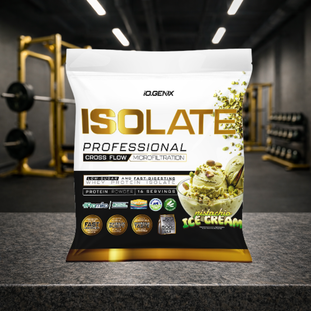 Professional Isolate IO.GENIX est un isolat de whey CFM premium issu de la matière première ISOLAC®. Riche en protéines (jusqu’à 91 %), faible en sucres et graisses, il offre une digestion rapide et un apport optimal en BCAA pour soutenir récupération, performance et développement musculaire.