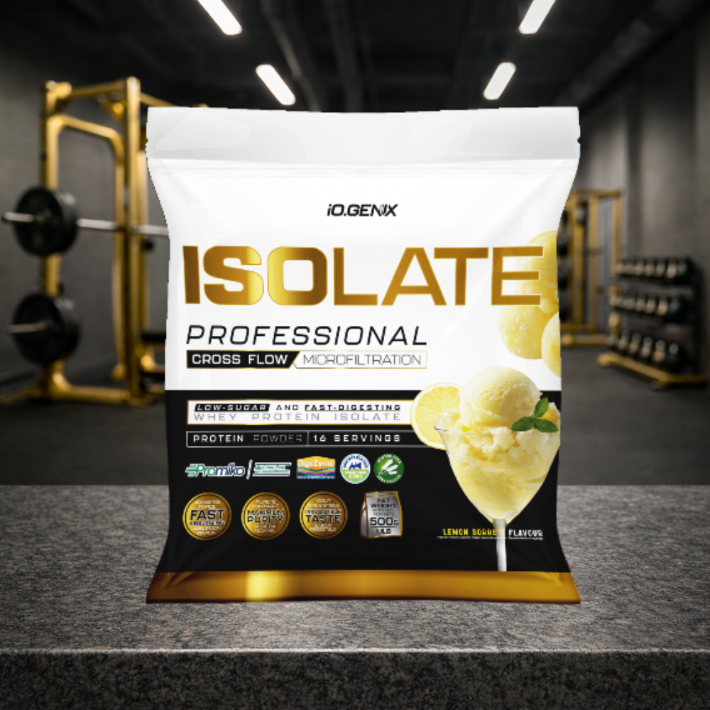 Professional Isolate IO.GENIX est un isolat de whey CFM premium issu de la matière première ISOLAC®. Riche en protéines (jusqu’à 91 %), faible en sucres et graisses, il offre une digestion rapide et un apport optimal en BCAA pour soutenir récupération, performance et développement musculaire.