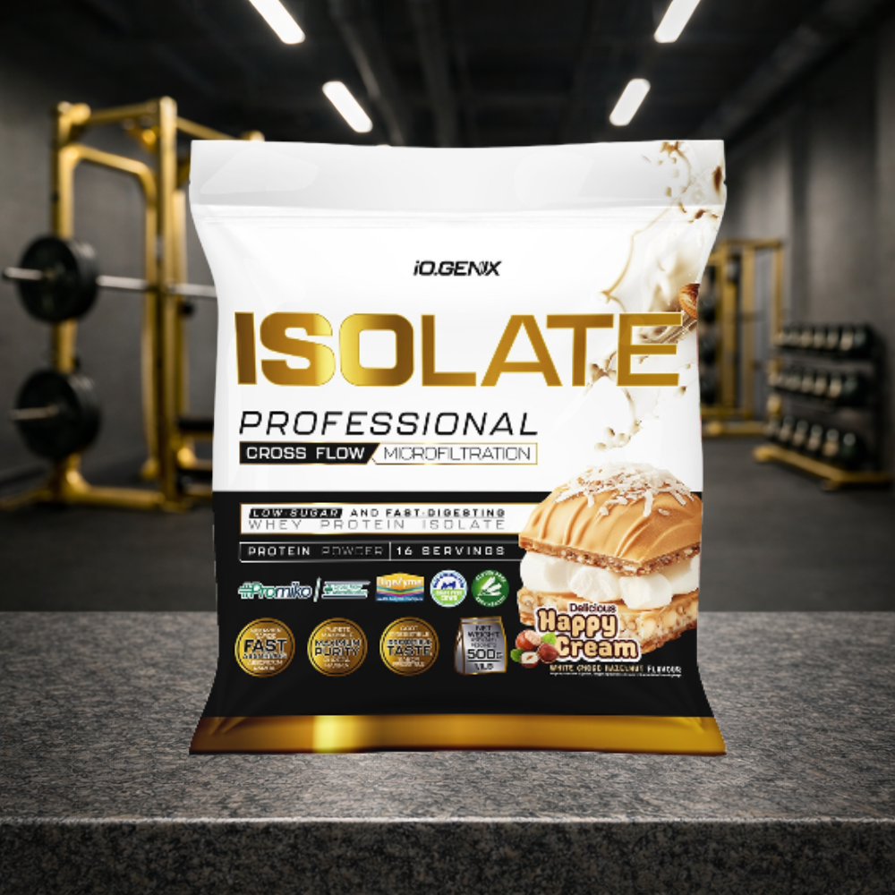 Professional Isolate IO.GENIX est un isolat de whey CFM premium issu de la matière première ISOLAC®. Riche en protéines (jusqu’à 91 %), faible en sucres et graisses, il offre une digestion rapide et un apport optimal en BCAA pour soutenir récupération, performance et développement musculaire.
