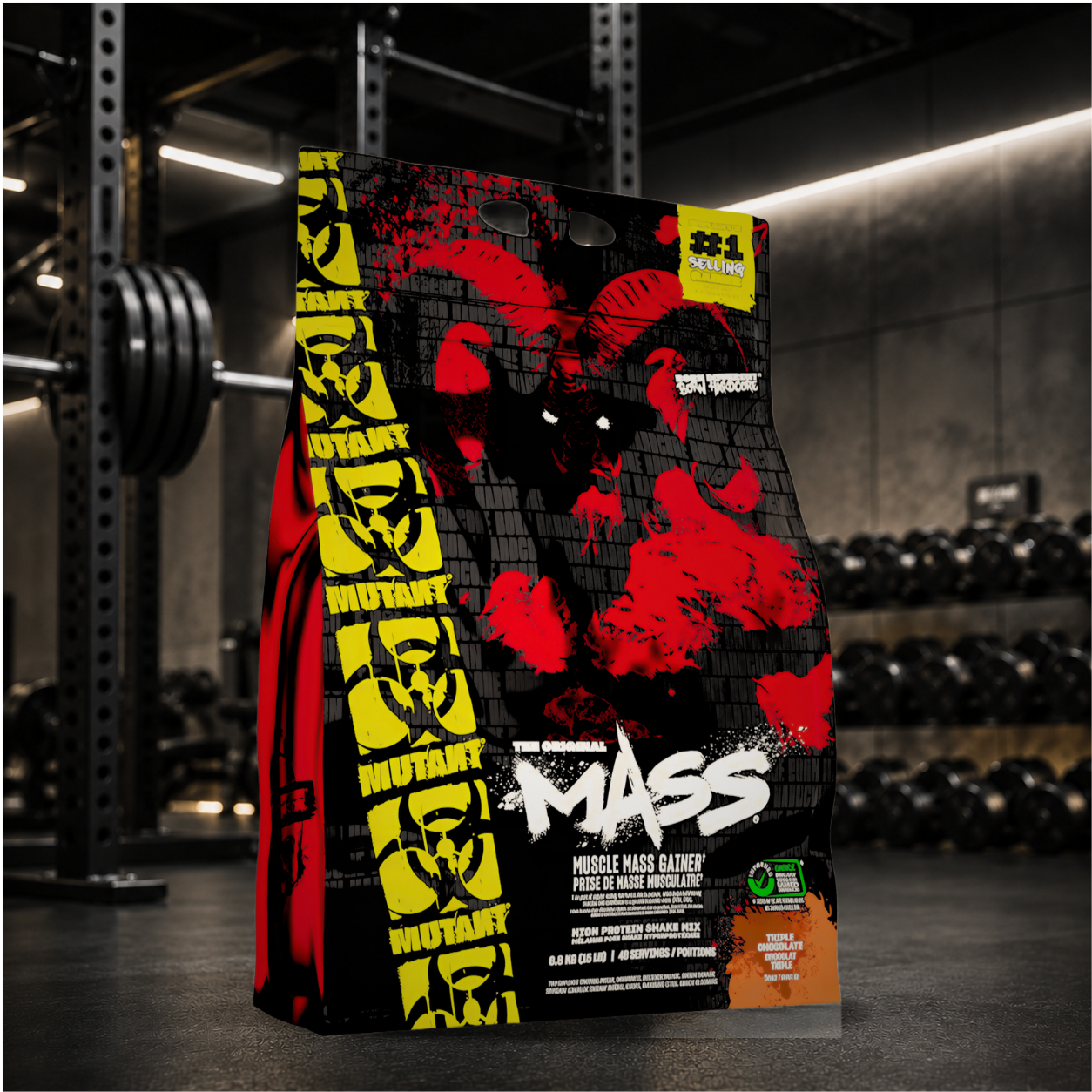 MUTANT MASS 6,8 kg apporte jusqu’à 1100 kcal, 56 g de protéines et 192 g de glucides par dose pour faciliter la prise de masse et soutenir la récupération.