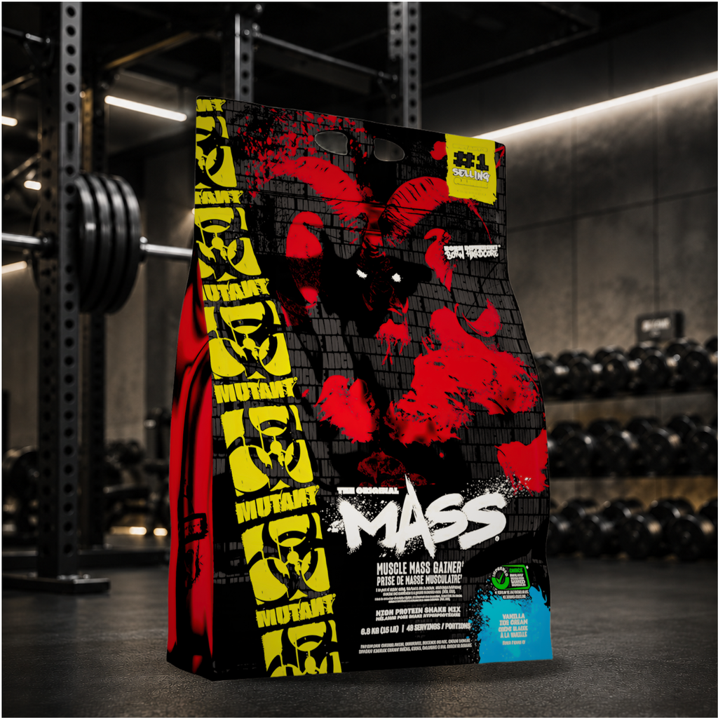 MUTANT MASS 6,8 kg apporte jusqu’à 1100 kcal, 56 g de protéines et 192 g de glucides par dose pour faciliter la prise de masse et soutenir la récupération.