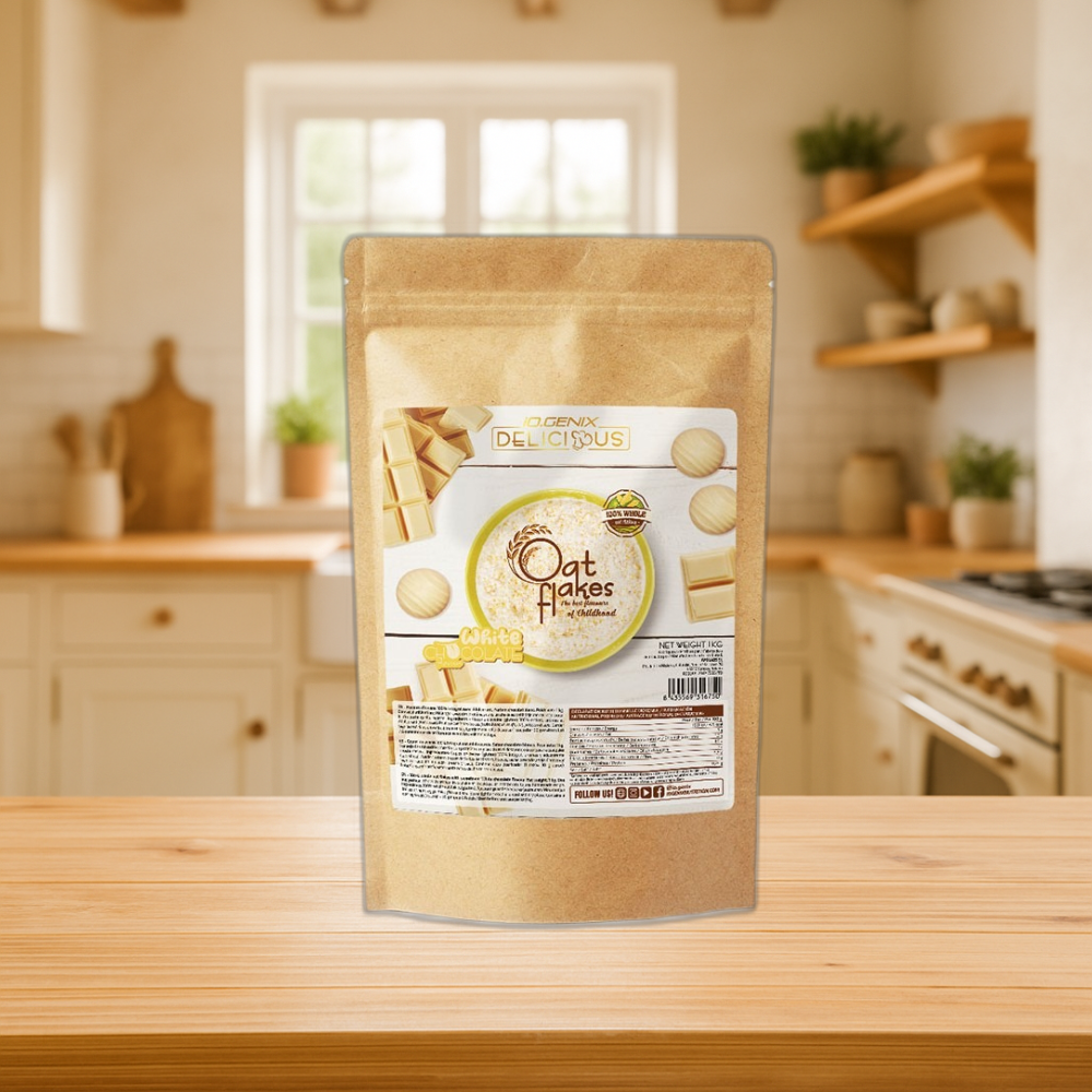 Les Delicious Oat Flakes IO.GENIX sont des flocons d’avoine complets riches en fibres, bêta-glucanes et glucides à digestion lente. Idéals pour un petit-déjeuner équilibré ou un repas sportif, ils apportent énergie durable, satiété et polyvalence dans vos shakes et recettes fitness.