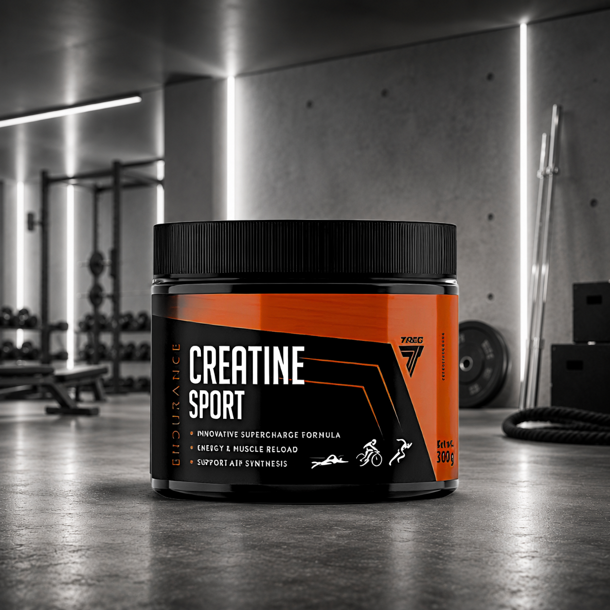 Creatine Sport Trec Nutrition associe créatine monohydrate, dextrose et taurine pour soutenir les performances, la récupération et les efforts explosifs en musculation, sports de combat, CrossFit et Hyrox.
