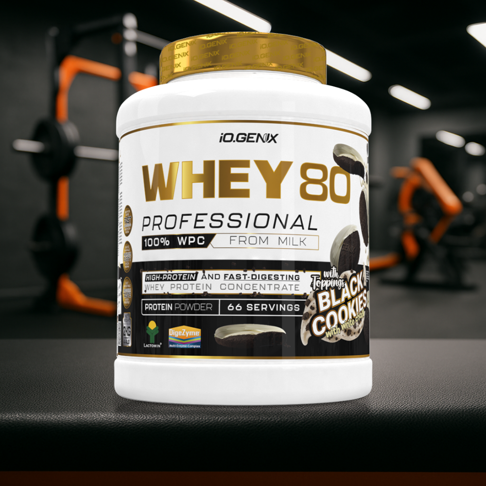 Whey 80 Professional IO.GENIX est une whey concentrée de qualité Lactomin® avec 82 % de protéines. Riche en BCAA et enzymes digestives, elle favorise la prise de masse, la récupération et la performance, tout en offrant une excellente assimilation pour les sportifs exigeants.