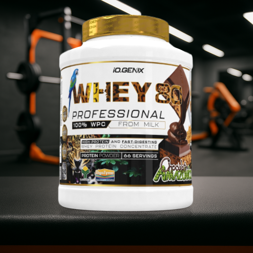 Whey 80 Professional IO.GENIX est une whey concentrée de qualité Lactomin® avec 82 % de protéines. Riche en BCAA et enzymes digestives, elle favorise la prise de masse, la récupération et la performance, tout en offrant une excellente assimilation pour les sportifs exigeants.