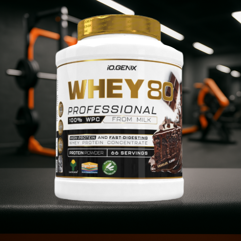 Whey 80 Professional IO.GENIX est une whey concentrée de qualité Lactomin® avec 82 % de protéines. Riche en BCAA et enzymes digestives, elle favorise la prise de masse, la récupération et la performance, tout en offrant une excellente assimilation pour les sportifs exigeants.