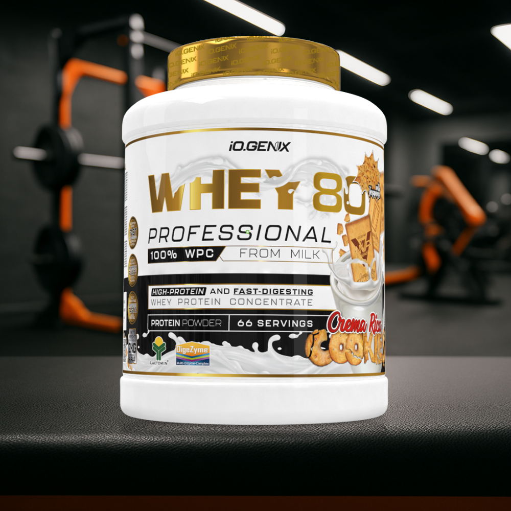 Whey 80 Professional IO.GENIX est une whey concentrée de qualité Lactomin® avec 82 % de protéines. Riche en BCAA et enzymes digestives, elle favorise la prise de masse, la récupération et la performance, tout en offrant une excellente assimilation pour les sportifs exigeants.