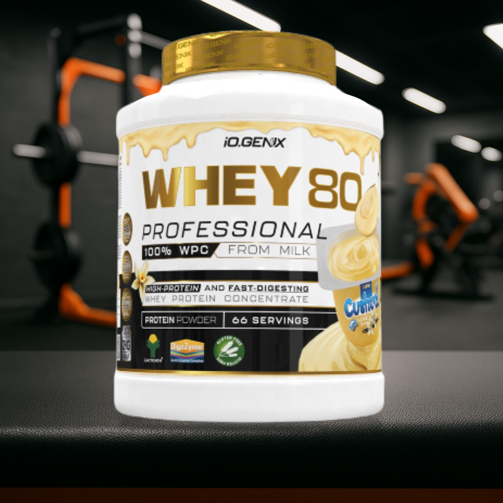 Whey 80 Professional IO.GENIX est une whey concentrée de qualité Lactomin® avec 82 % de protéines. Riche en BCAA et enzymes digestives, elle favorise la prise de masse, la récupération et la performance, tout en offrant une excellente assimilation pour les sportifs exigeants.