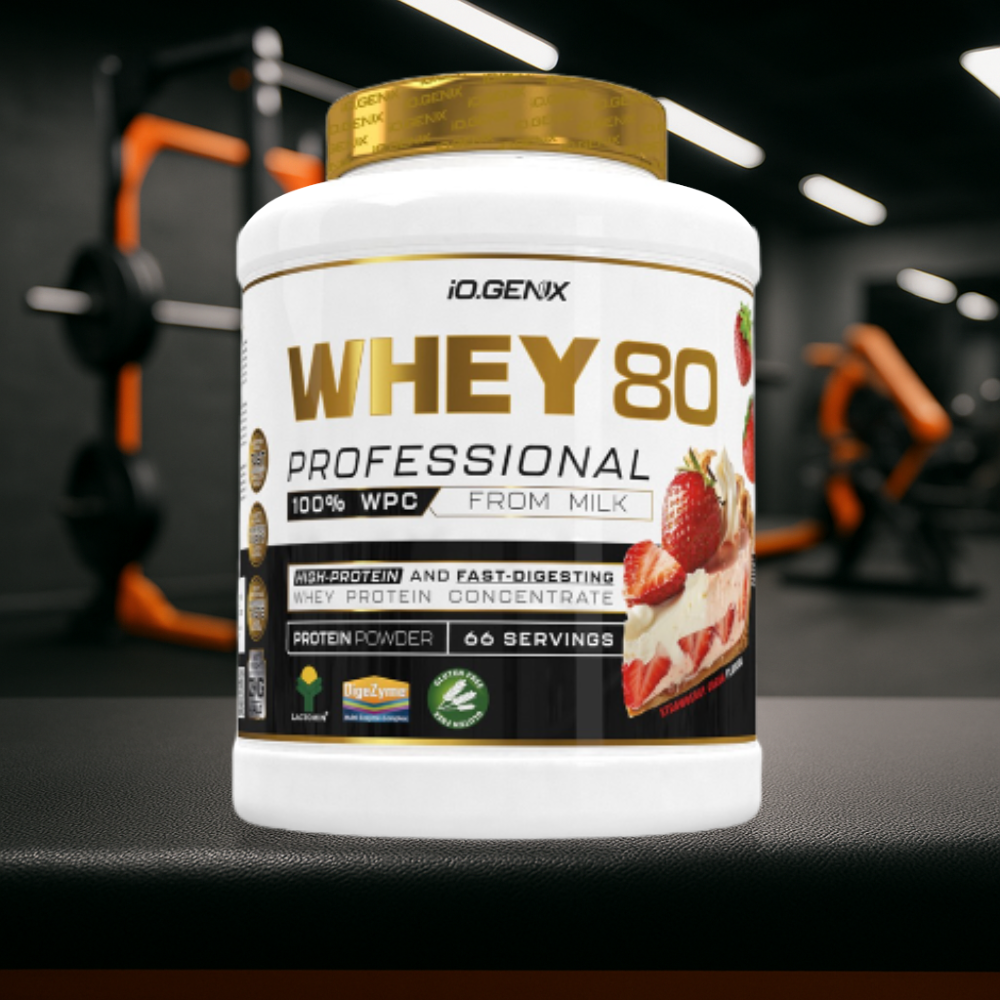 Whey 80 Professional IO.GENIX est une whey concentrée de qualité Lactomin® avec 82 % de protéines. Riche en BCAA et enzymes digestives, elle favorise la prise de masse, la récupération et la performance, tout en offrant une excellente assimilation pour les sportifs exigeants.