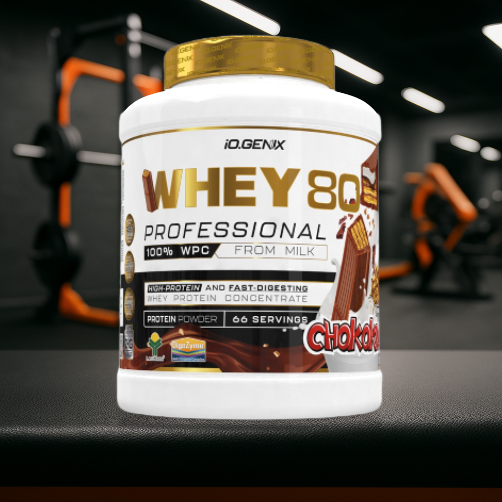 Whey 80 Professional IO.GENIX est une whey concentrée de qualité Lactomin® avec 82 % de protéines. Riche en BCAA et enzymes digestives, elle favorise la prise de masse, la récupération et la performance, tout en offrant une excellente assimilation pour les sportifs exigeants.