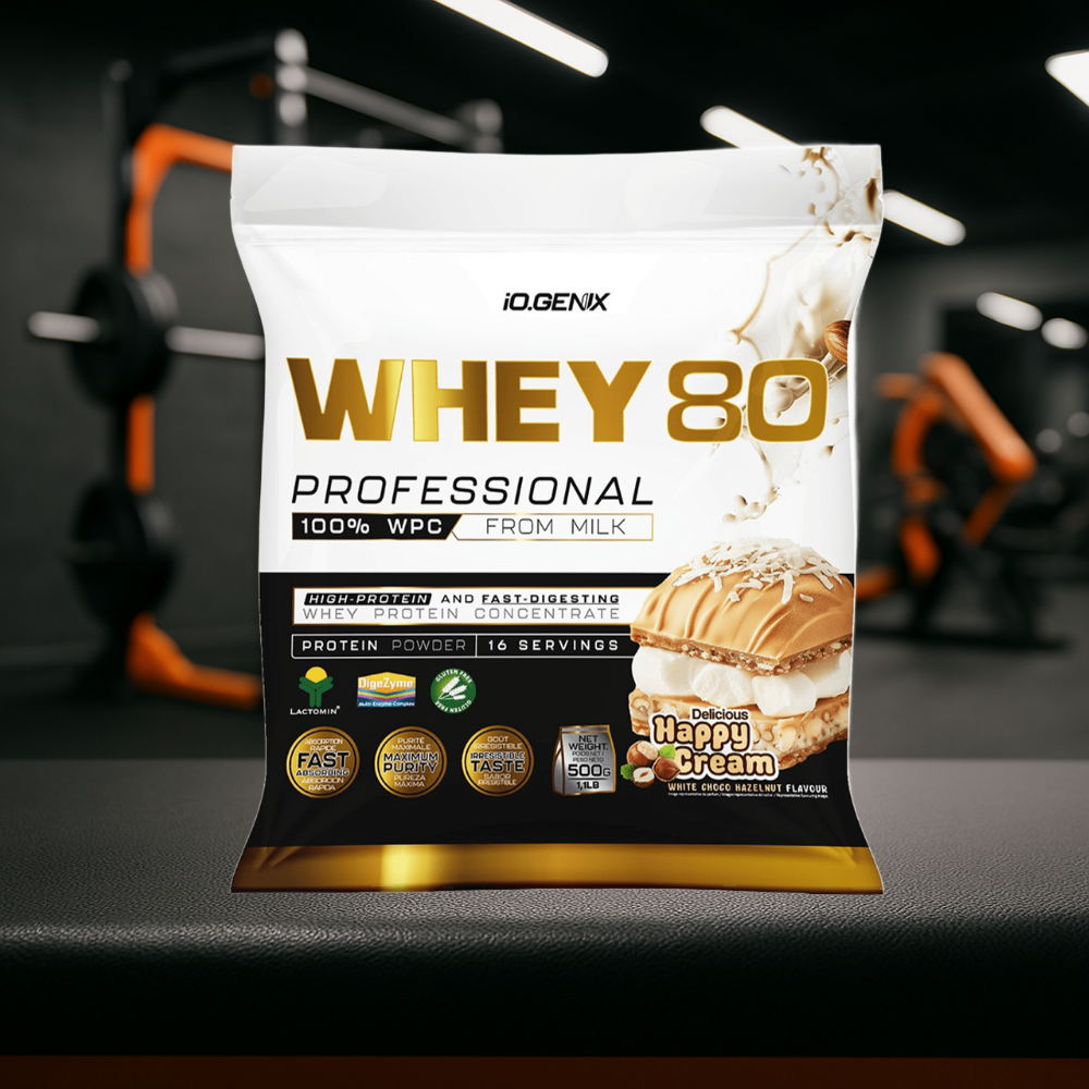 Whey 80 Professional IO.GENIX est une whey concentrée de qualité Lactomin® avec 82 % de protéines. Riche en BCAA et enzymes digestives, elle favorise la prise de masse, la récupération et la performance, tout en offrant une excellente assimilation pour les sportifs exigeants.