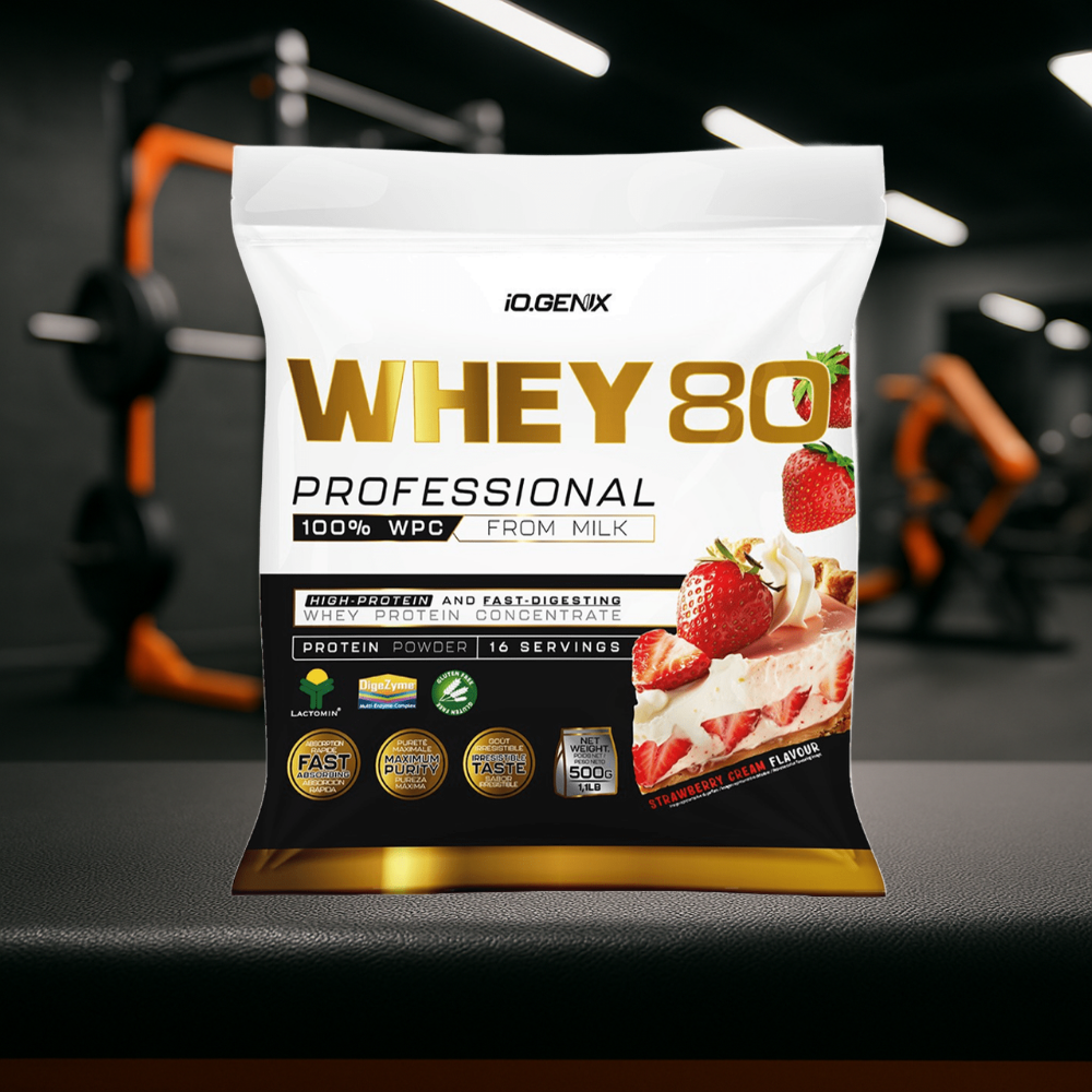 Whey 80 Professional IO.GENIX est une whey concentrée de qualité Lactomin® avec 82 % de protéines. Riche en BCAA et enzymes digestives, elle favorise la prise de masse, la récupération et la performance, tout en offrant une excellente assimilation pour les sportifs exigeants.