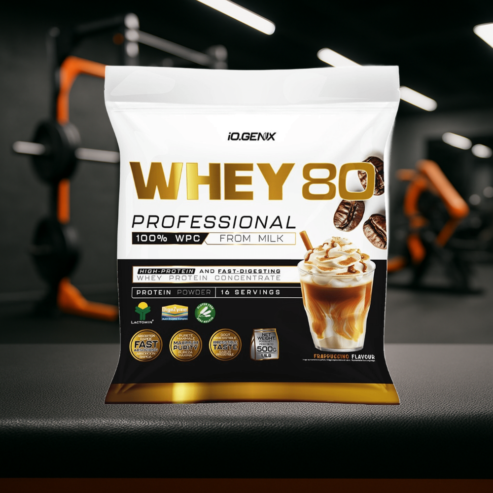 Whey 80 Professional IO.GENIX est une whey concentrée de qualité Lactomin® avec 82 % de protéines. Riche en BCAA et enzymes digestives, elle favorise la prise de masse, la récupération et la performance, tout en offrant une excellente assimilation pour les sportifs exigeants.