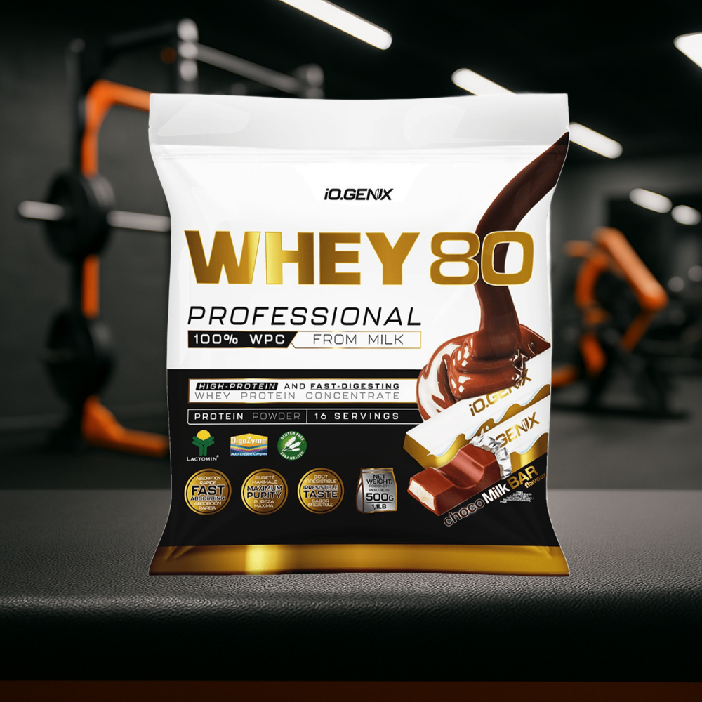 Whey 80 Professional IO.GENIX est une whey concentrée de qualité Lactomin® avec 82 % de protéines. Riche en BCAA et enzymes digestives, elle favorise la prise de masse, la récupération et la performance, tout en offrant une excellente assimilation pour les sportifs exigeants.