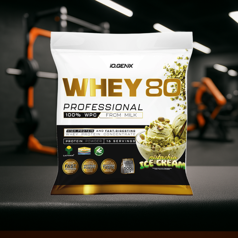 Whey 80 Professional IO.GENIX est une whey concentrée de qualité Lactomin® avec 82 % de protéines. Riche en BCAA et enzymes digestives, elle favorise la prise de masse, la récupération et la performance, tout en offrant une excellente assimilation pour les sportifs exigeants.