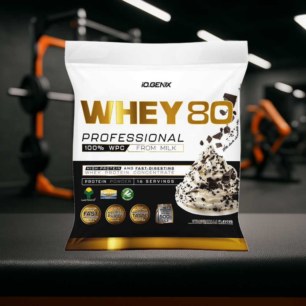 Whey 80 Professional IO.GENIX est une whey concentrée de qualité Lactomin® avec 82 % de protéines. Riche en BCAA et enzymes digestives, elle favorise la prise de masse, la récupération et la performance, tout en offrant une excellente assimilation pour les sportifs exigeants.
